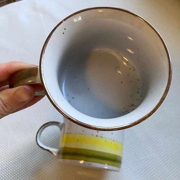 Pair of Vintage 70s Lunch Mates Sunset and Sunrise Stoneware Soup Mugs - Picture 10 of 10